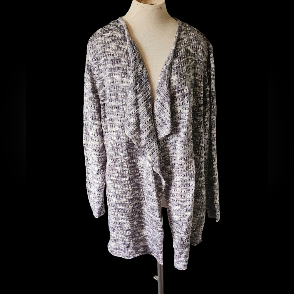 Lane Bryant Cozy Blue/Grey and White Cardigan Size 22/24